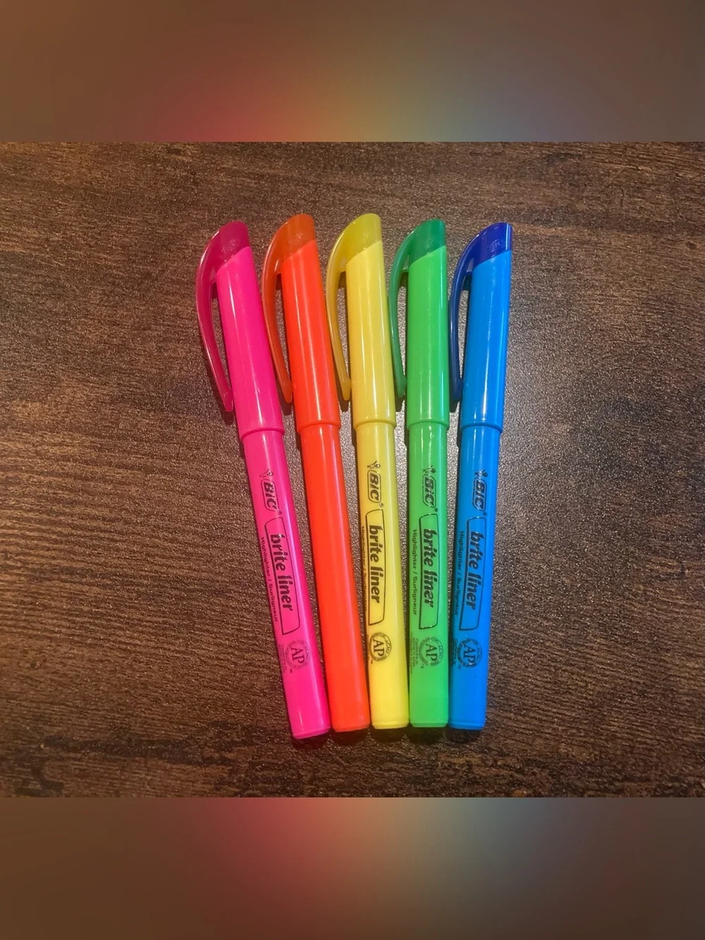 BIC Brite Liner Highlighter Set - Pink, Orange, Yellow, Green, Blue